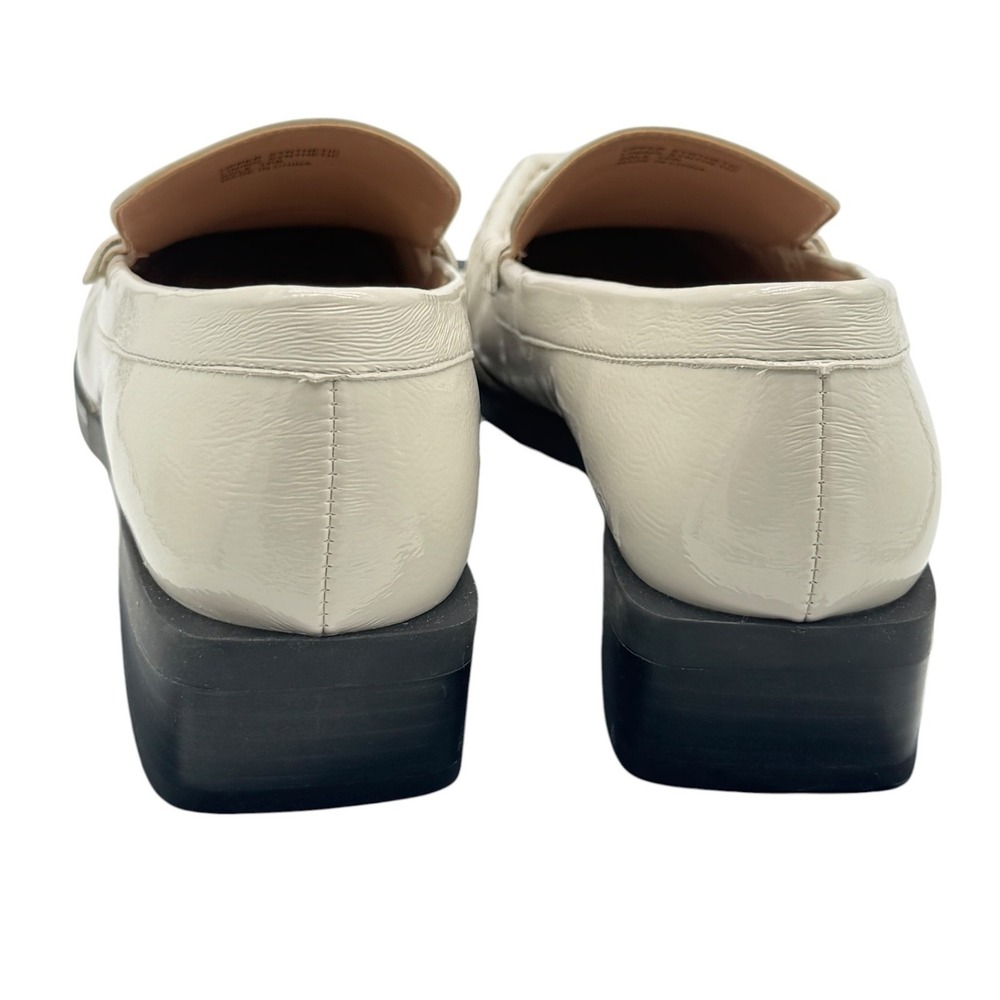 Silent D Lara Moc Toe Loafer Oat Milk Crinkle Patent Womens Size 40 NEW - Picture 3 of 10